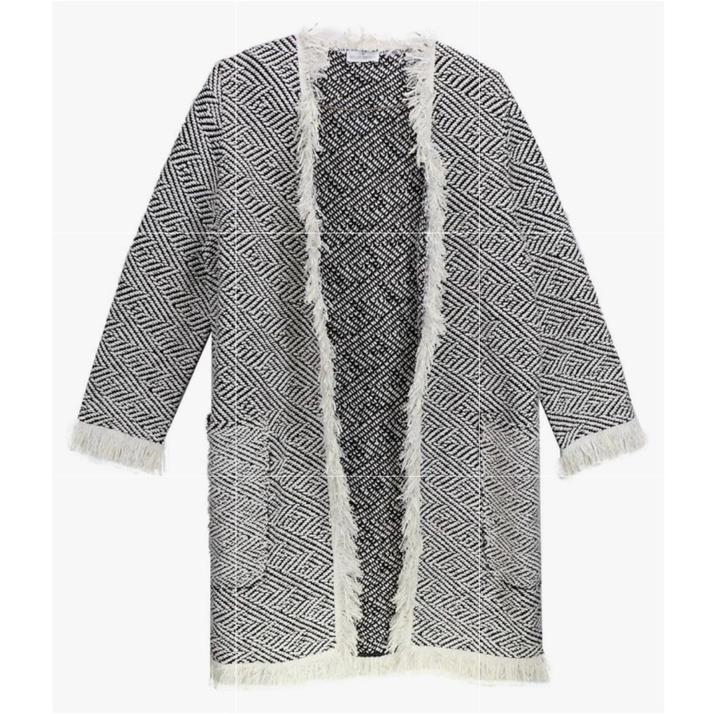 Bruno Manetti  Black and White Sweater Cardigan   IT 42